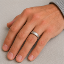 Titanium Men's 5mm Court Beaded Edge Matt Finish Ring