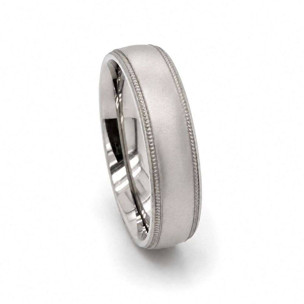 TIMTCTMILL6MM Titanium 6mm Traditional Court Beaded Edge Matt Finish Wedding ring Front Image TIMTCTMILL6MM Titanium 6mm Traditional Court Beaded Edge Matt Finish Wedding ring Front Image