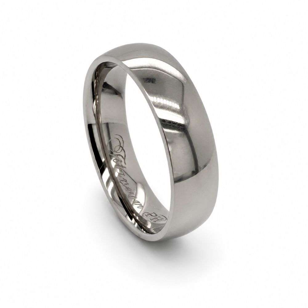 TIPOLCT6MM Titanium 6mm Traditional Court Polish Finish Wedding ring Front Image