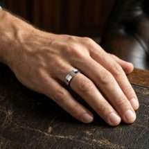 Palladium 6mm Flat Court Matt Sided Wedding Ring