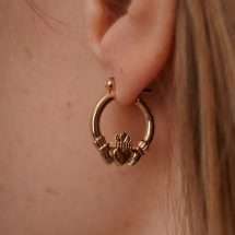 Burren 18K Gold Plated Gra Claddagh Earrings E1521