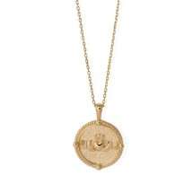 Burren 18K Gold Plated Queen Hearts Claddagh Pendant P1524