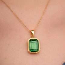 Burren 18K Gold Plated Lagoon Green Pendant P1525-A(GQ)
