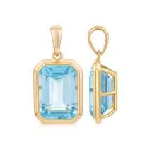 Burren 18K Gold Plated Lagoon Blue Quartz Pendant P1525-B(BT)