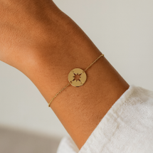 9ct Yellow Gold Adjustable Length Compass Bracelet