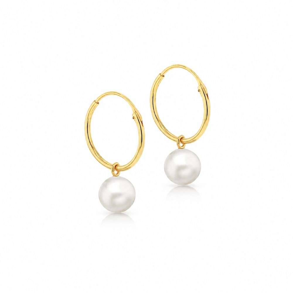1.51.3050-9ct-yellow-gold-plain-hoop-with-cultured-pearl-charm-drop-front-image 1.51.3050-9ct-yellow-gold-plain-hoop-with-cultured-pearl-charm-drop-front-image