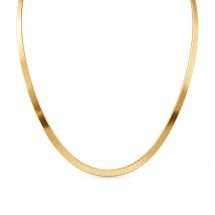 Sterling Silver Gold Plated Herringbone Necklace