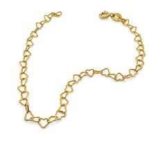 Sterling Silver Gold Plated Heart Links Necklace