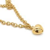 Sterling Silver Gold Puffed Heart Chunky Chain