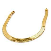 Sterling Silver Gold Plated Herringbone Links Bracelet