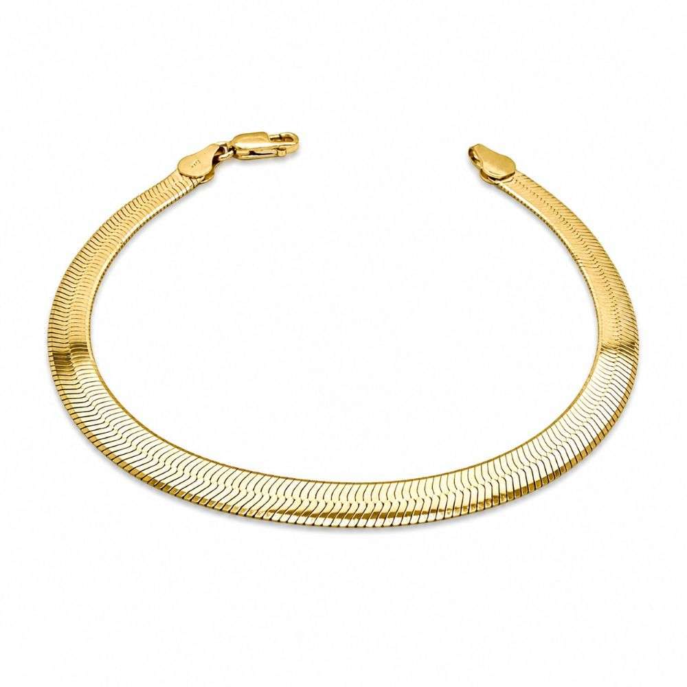 8.21.0062 Sterling Silver Gold Plated 60 Triple Herringbone Bracelet front image