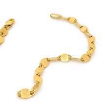 Sterling Silver Gold Plated Mirror Links Bracelet