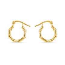Silver 9ct Gold Bonded 12mm Octagon Creole Earrings