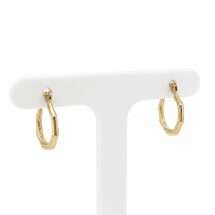 Silver 9ct Gold Bonded 12mm Octagon Creole Earrings
