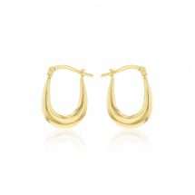 Silver 9ct Gold Bonded Oblong Creole Earring