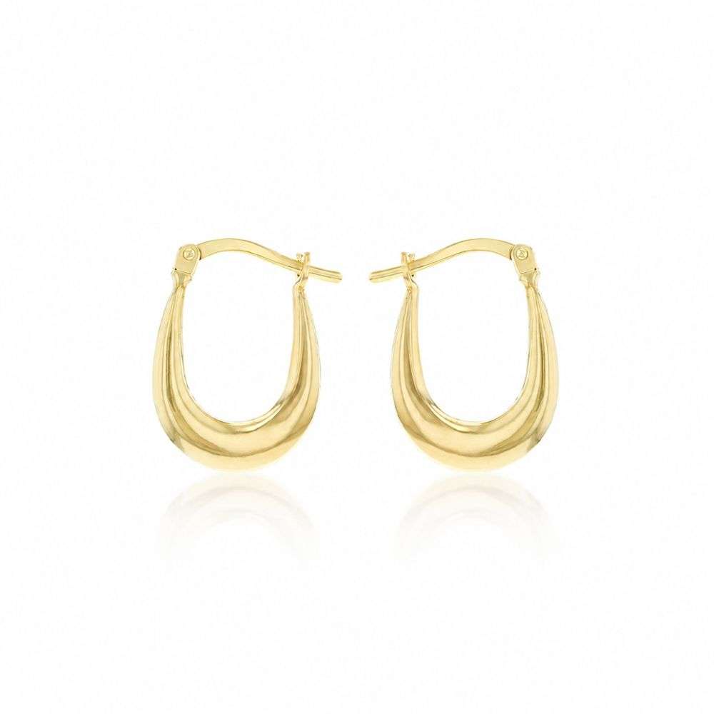 8.51.3219 Sterling Silver 9ct Bonded Oval tapered Creole Earring catch open main image 8.51.3219 Sterling Silver 9ct Bonded Oval tapered Creole Earring catch open main image