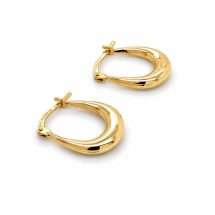 Silver 9ct Gold Bonded Oblong Creole Earring