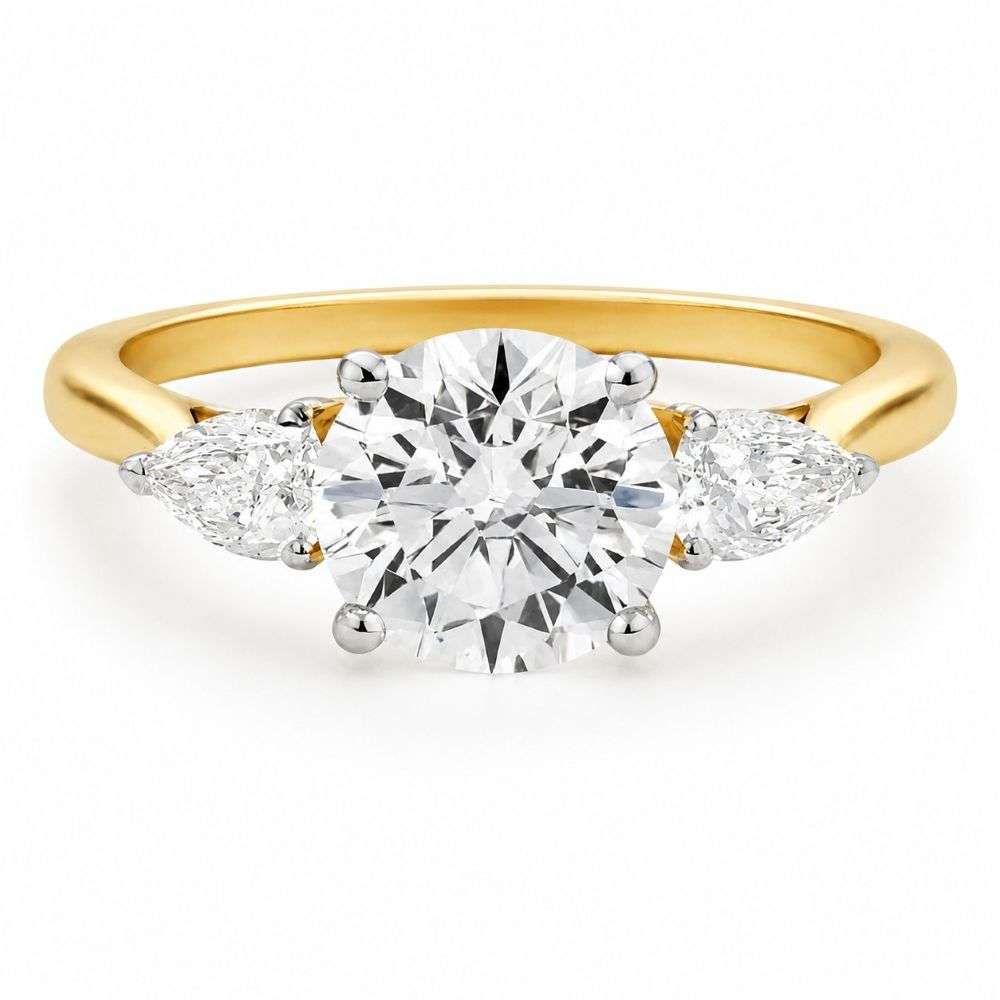 91685R170RLG-18Y-18ct-gold-1.20ct-centre-0.50cts-pear-sides-lab-3-stone-ring-front-image 91685R170RLG-18Y-18ct-gold-1.20ct-centre-0.50cts-pear-sides-lab-3-stone-ring-front-image