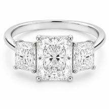 Platinum Radiant 3.50ct Lab Diamond 3 Stone Ring