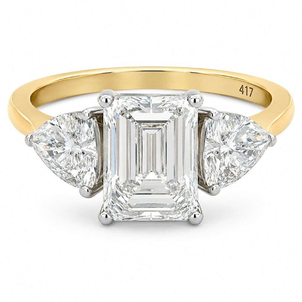 91731R320ELG-18Y-18ct-yellow-gold-2.00ct-emerald-cut-lab-diamond-and-1.20pts-trilliant-sides-3-stone-front-image 91731R320ELG-18Y-18ct-yellow-gold-2.00ct-emerald-cut-lab-diamond-and-1.20pts-trilliant-sides-3-stone-front-image