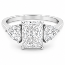 Platinum Radiant Trilliant Cut 3.20ct Lab Diamond 3 Stone