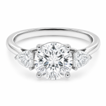 Platinum Round Trilliant Cut 3.20ct Lab Diamond 3 Stone