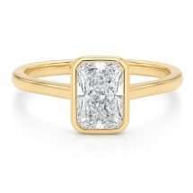 9ct Yellow Gold 1.00ct Radiant Lab Bezel Set Diamond Ring