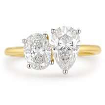 18ct Yellow Gold 2.40ct Lab Oval And Pear Diamond Ring