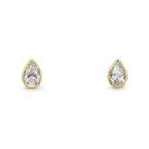 9ct Gold 0.51ct Pear Cut Lab Diamond Stud Earrings