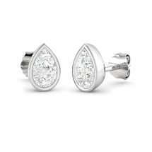 9ct White Gold 1.07ct Pear Cut Lab Diamond Stud Earrings