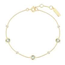 Ania Haie Silver Gold Starlit Drop Green CZ Bracelet B073-06G