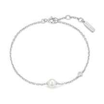 Ania Haie Silver Luna Gaze Shell Pearl Bezel Bracelet B075-01H