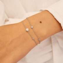 Ania Haie Silver Luna Gaze Shell Pearl Bezel Bracelet B075-01H