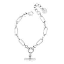 Absolute Silver Plated Classic Open Link T-Bar Bracelet B2401SL