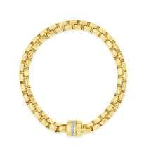 Absolute Gold Silver Plated CZ Magnetic Clasp Bracelet B2406GL