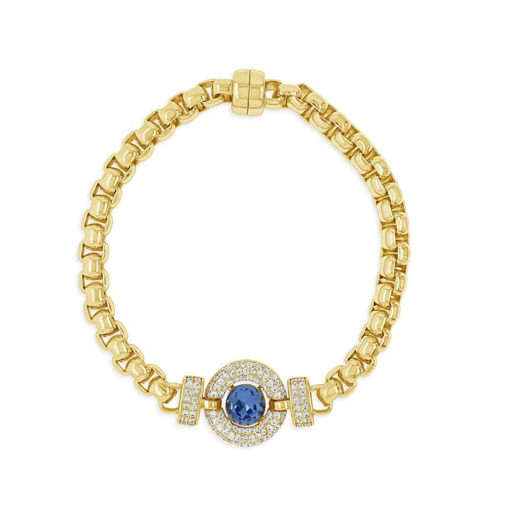 B2414LS Absolute jewellery light sapphire cz centre bracelet front image