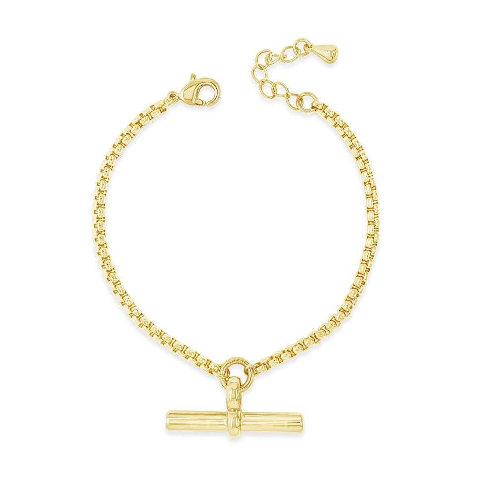 B2417GL Absolute jewellery gold T-Bar bracelet front image
