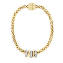 Absolute Gold Silver Popcorn Link CZ Centre Bracelet B2421GL