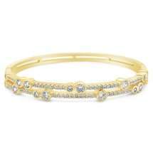 Absolute Gold Plated CZ Droplet Bangle BA261GL
