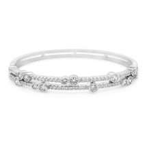Absolute Silver Plated CZ Droplet Bangle BA261SL