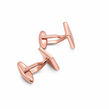 Rose Gold Plated Black Lined Square Cufflinks