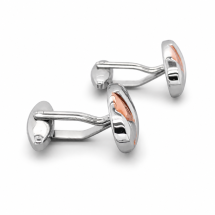 Silver And Rose Gold Plated Woven Oval Cufflinks