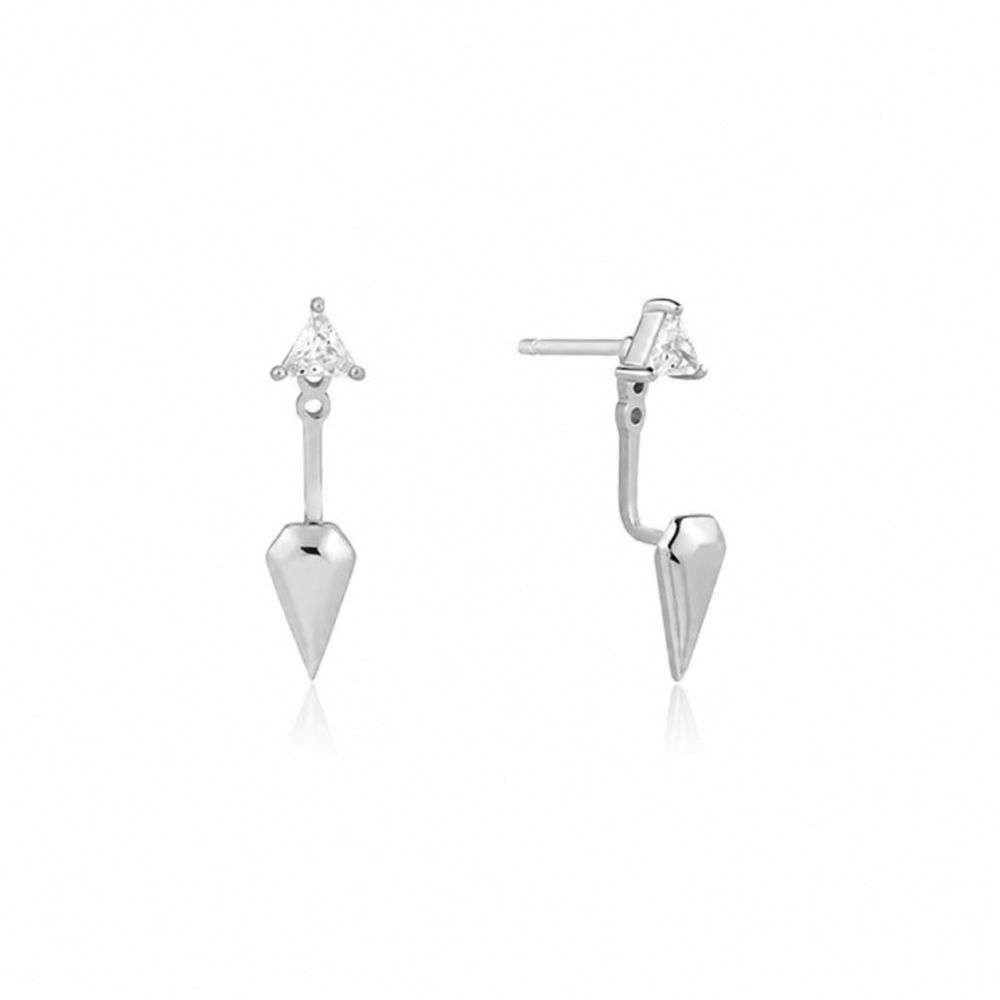 E059-11H Ania Haie triangle cz silver drop earrings front image E059-11H Ania Haie triangle cz silver drop earrings front image