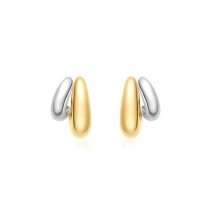 Ania Haie Gold Silver Tide Echo 2 Tone Dome Earrings E072-07T