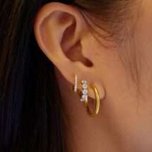 Ania Haie Gold Silver Luna Gaze Sparkle Hoop Earrings E075-05G