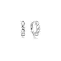 Ania Haie Silver Luna Gaze Sparkle Hoop Earrings E075-05H