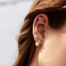 Ania Haie Silver Gold Luna Gaze Lucky Clover Earrings E075-06G