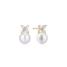 Ania Haie Silver Gold Luna Gaze Lucky Clover Earrings E075-06G
