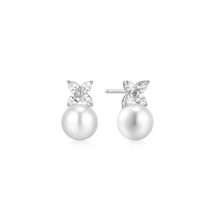 Ania Haie Silver Luna Gaze Pearl Lucky Clover Earrings E075-06H