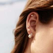 Ania Haie Silver Luna Gaze Pearl Lucky Clover Earrings E075-06H